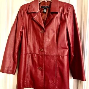 SALE! Dialogue Vintage red leather jacket, size small, excellent condition